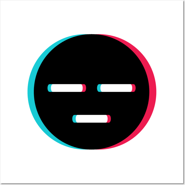 TikTok dumb irritated frustrated emoji smiley Black Wall Art by ThingyDilly